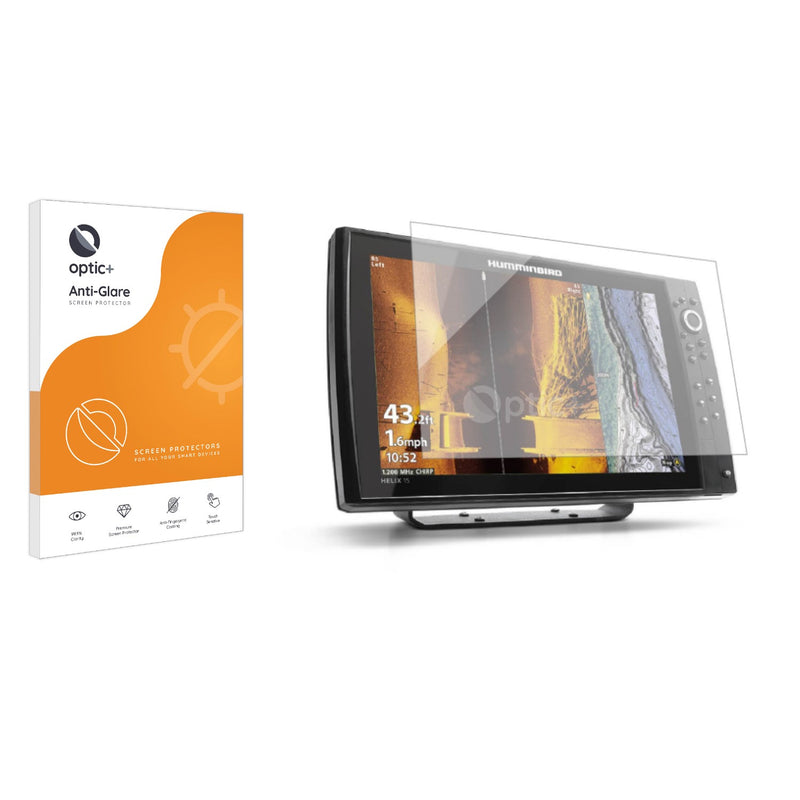 Optic+ Anti-Glare Screen Protector for Humminbird Helix 15 CHIRP MSI+ G4N