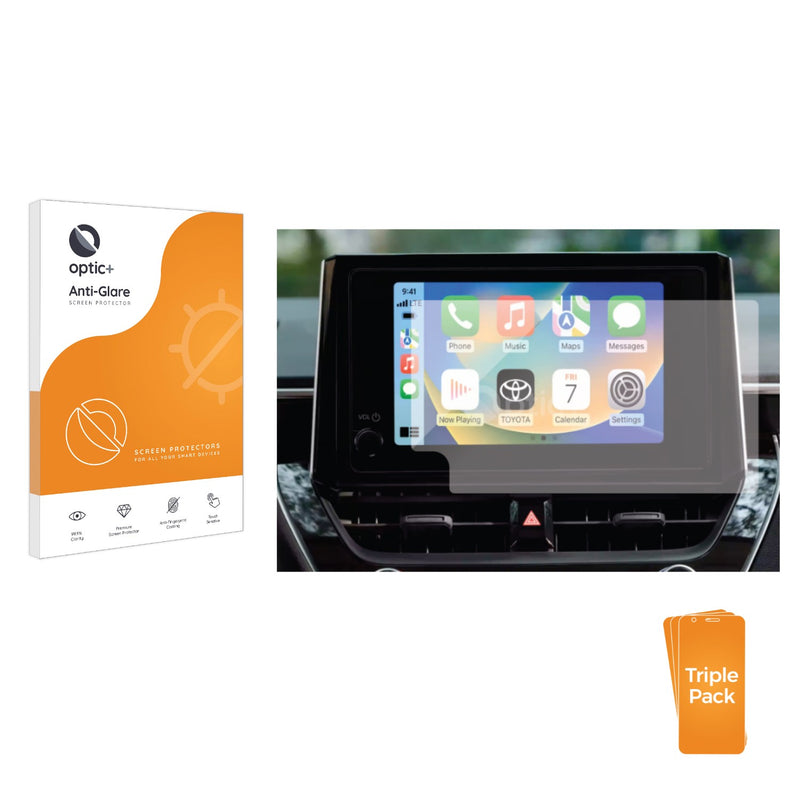 3pk Optic+ Anti-Glare Screen Protectors for Toyota Corolla 2023 8" Infotainment System