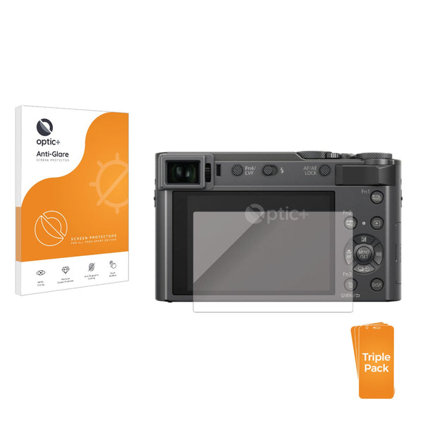 3pk Optic+ Anti-Glare Screen Protectors for Panasonic Lumix DC-TZ200