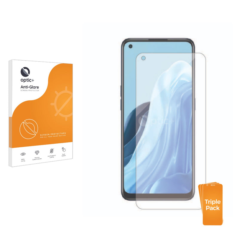 3pk Optic+ Anti-Glare Screen Protectors for Oppo Find X5 Lite