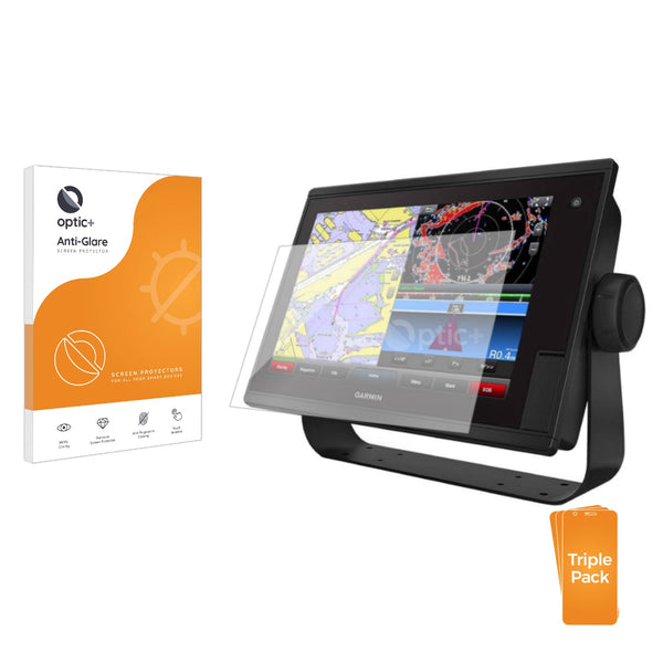 3pk Optic+ Anti-Glare Screen Protectors for Garmin GPSMAP 1222 Touch