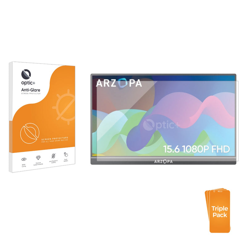 3pk Optic+ Anti-Glare Screen Protectors for ARZOPA 15.6" Portable Monitor