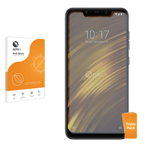 3pk Optic+ Anti-Glare Screen Protectors for Xiaomi Pocophone F1