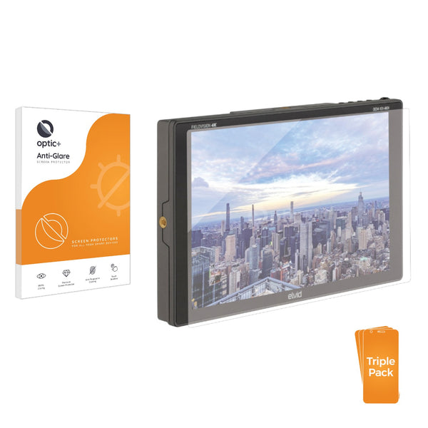 3pk Optic+ Anti-Glare Screen Protectors for Elvid FieldVision 10.1" LCD On-Camera Monitor