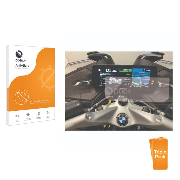 3pk Optic+ Anti-Glare Screen Protectors for BMW R 1250 RT 2021 Connectivity TFT 10.25