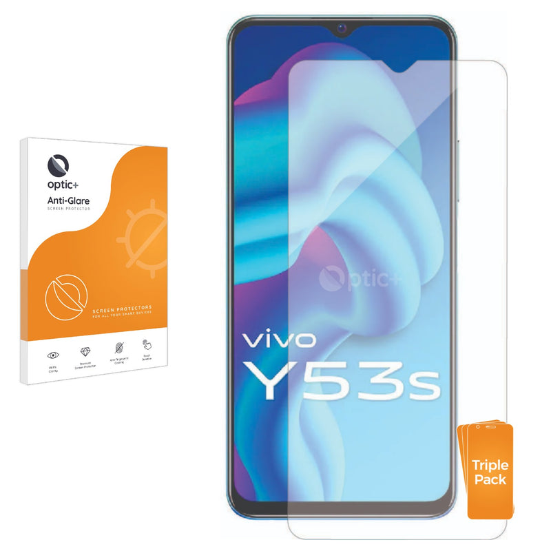 3pk Optic+ Anti-Glare Screen Protectors for Vivo Y53s