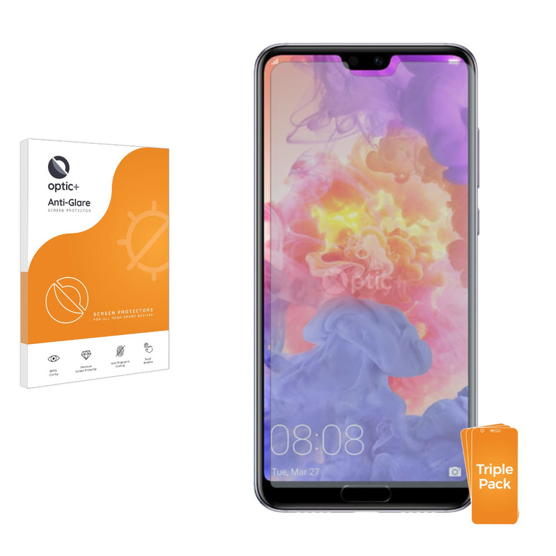 3pk Optic+ Anti-Glare Screen Protectors for Huawei P20 Pro