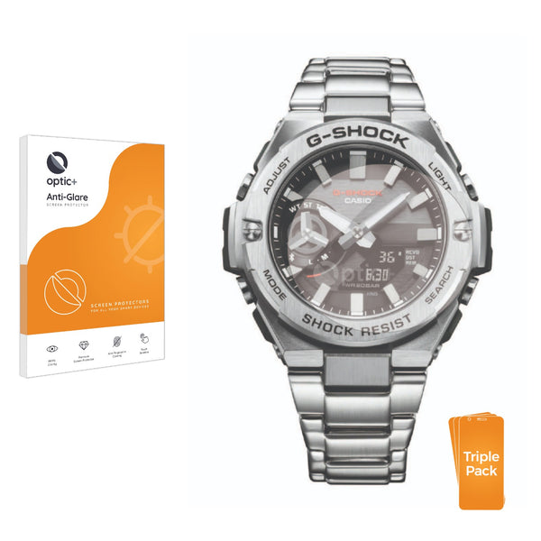 3pk Optic+ Anti-Glare Screen Protectors for Casio G-Shock GST-B500D-1A