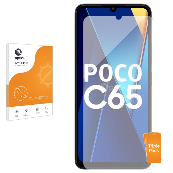 3pk Optic+ Anti-Glare Screen Protectors for Xiaomi Poco C65