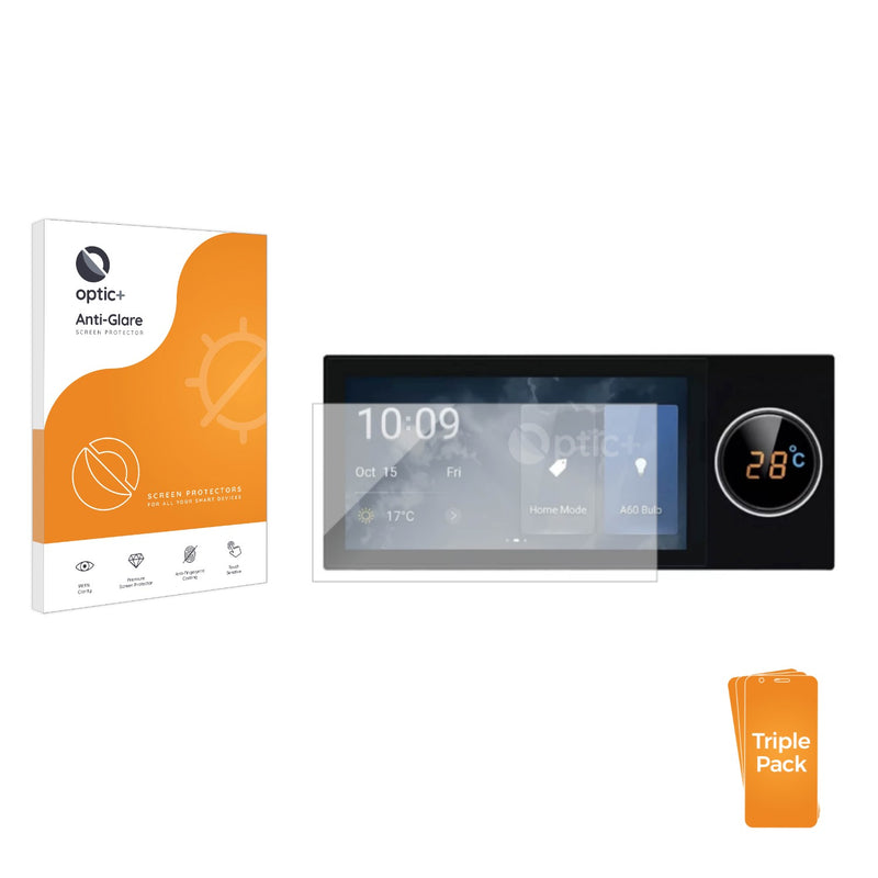 3pk Optic+ Anti-Glare Screen Protectors for Tuya Smart Home System 6 Central Control Panel