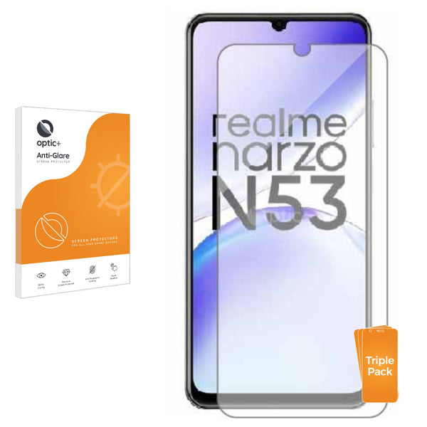 3pk Optic+ Anti-Glare Screen Protectors for realme Narzo  N53