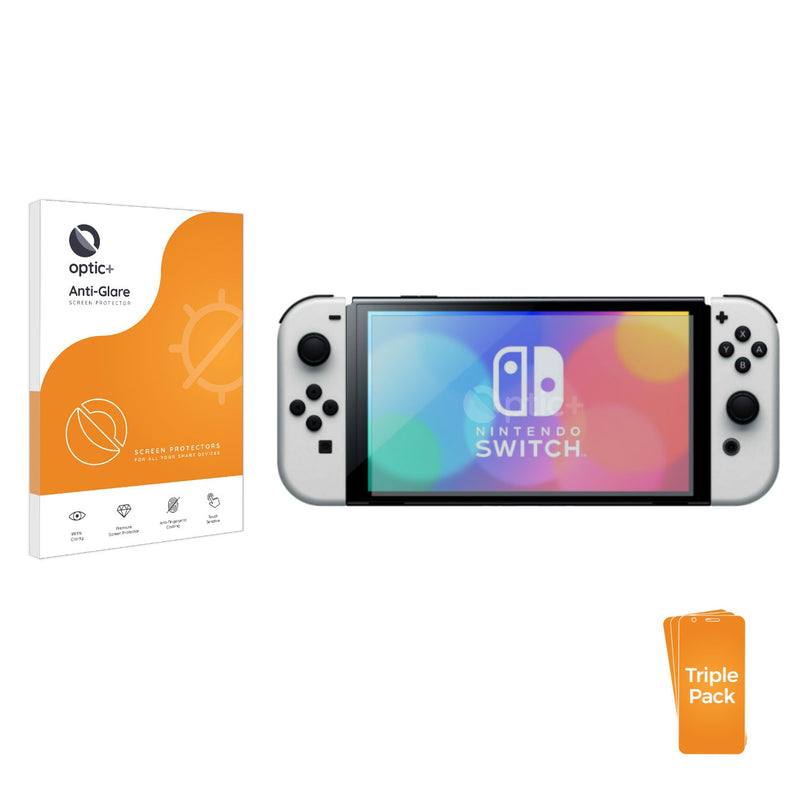 3pk Optic+ Anti-Glare Screen Protectors for Nintendo Switch OLED