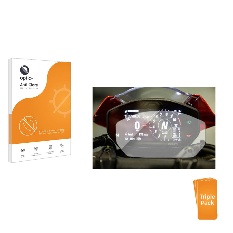 3pk Optic+ Anti-Glare Screen Protectors for ducati-monster-monster-2023