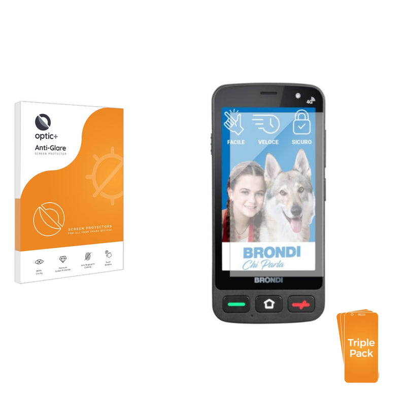 3pk Optic+ Anti-Glare Screen Protectors for Brondi Amico Pocket