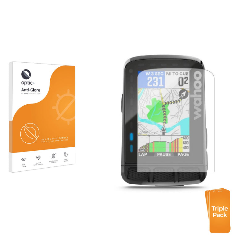 3pk Optic+ Anti-Glare Screen Protectors for Wahoo Elemnt Roam