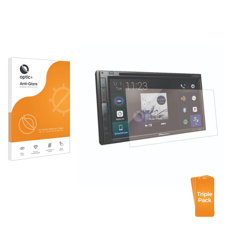 3pk Optic+ Anti-Glare Screen Protectors for Pioneer AVH-2550NEX