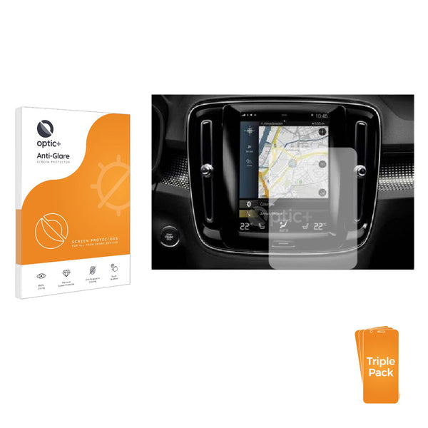 3pk Optic+ Anti-Glare Screen Protectors for Volvo XC40 Twin Engine Sensus Connect 2019-2020