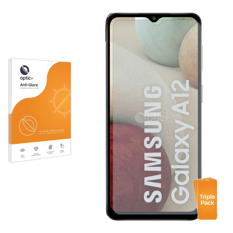 3pk Optic+ Anti-Glare Screen Protectors for Samsung Galaxy A12 Nacho