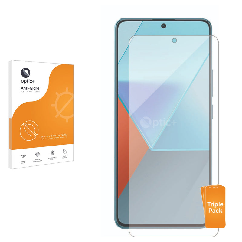 3pk Optic+ Anti-Glare Screen Protectors for Xiaomi Redmi Note 13 5G