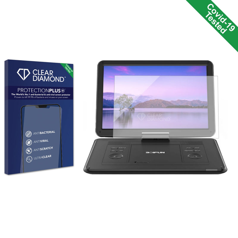 Clear Diamond Anti-viral Screen Protector for Boifun 17.5  portable DVD Player