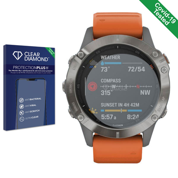 Clear Diamond Anti-viral Screen Protector for Garmin Fenix 6