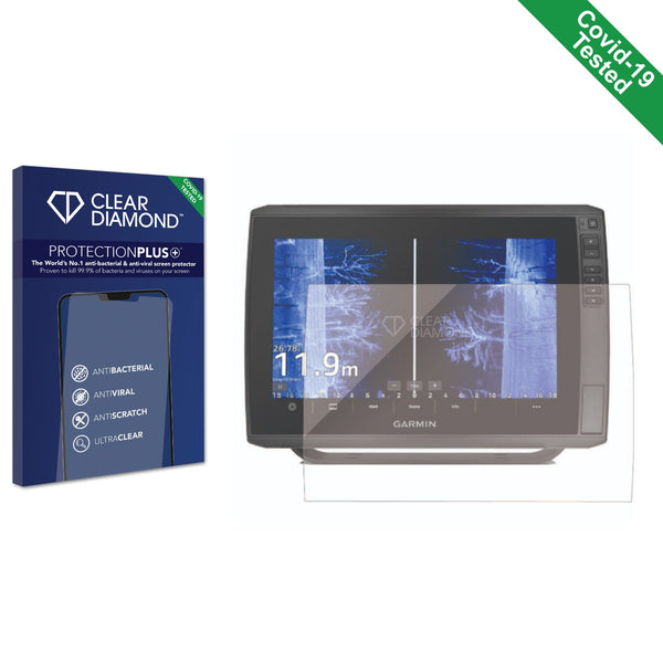 Clear Diamond Anti-viral Screen Protector for Garmin ECHOMAP Ultra 2 12" Chartplotter