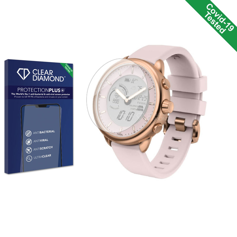 Clear Diamond Anti-viral Screen Protector for Fossil Smartwatch Wellness (Gen 6) Hybrid