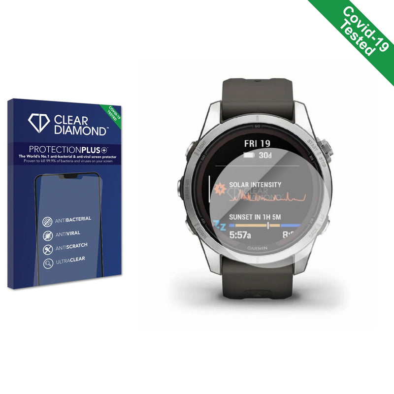 Clear Diamond Anti-viral Screen Protector for Garmin Fenix 7S Pro Solar (42 mm)