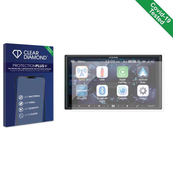 Clear Diamond Anti-viral Screen Protector for Alpine iLX-W650 Multimedia