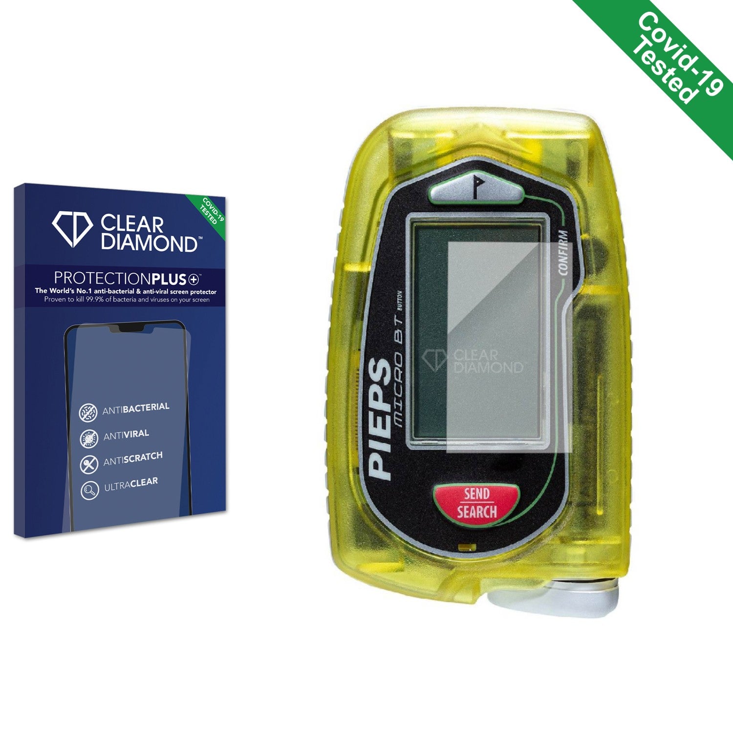 Clear Diamond Anti-viral Screen Protector for Pieps MICRO BT - ScreenShield