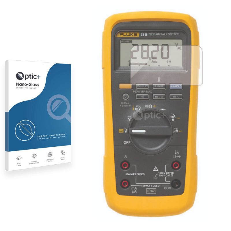 Optic+ Nano Glass Screen Protector for Fluke 28 II Rugged Diital Multimeter