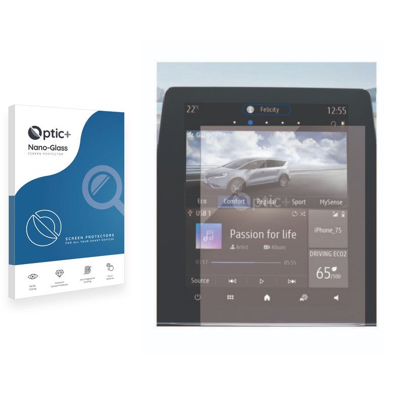 Optic+ Nano Glass Screen Protector for Renault Espace Easy Link 9.3
