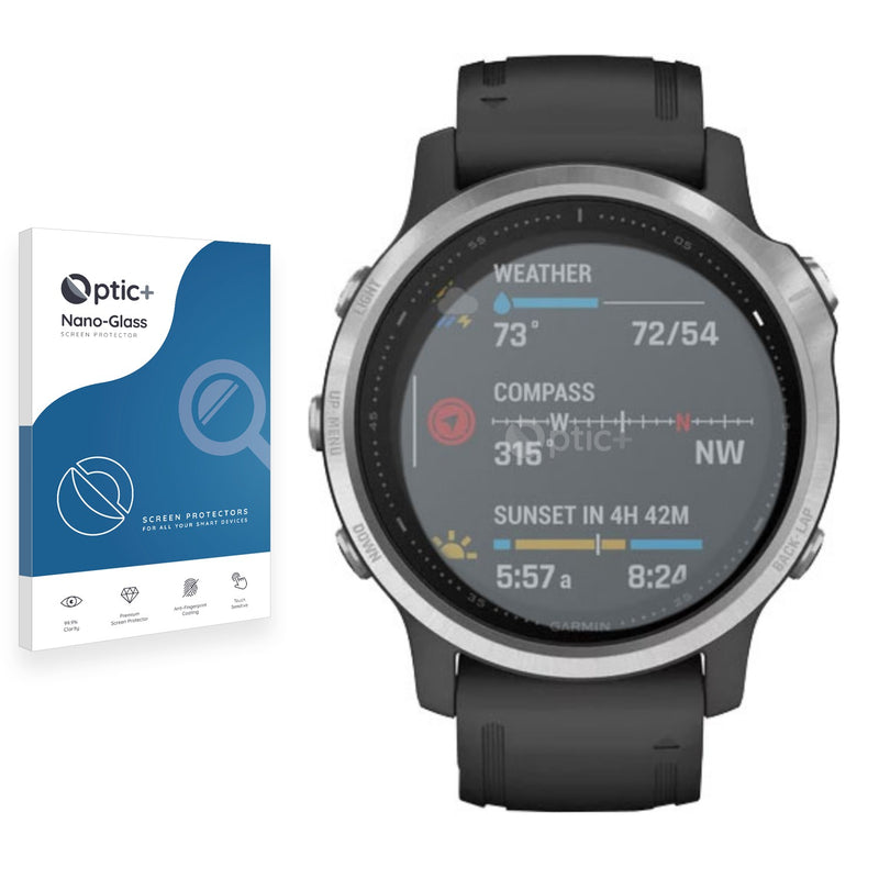 Optic+ Nano Glass Screen Protector for Garmin Fenix 6S