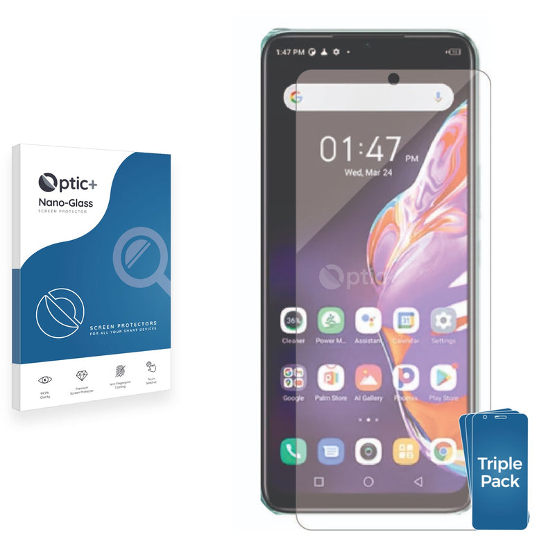 3pk Optic+ Nano Glass Screen Protectors for Infinix Hot 10s