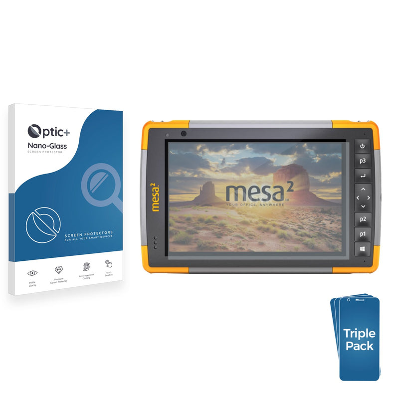 3pk Optic+ Nano Glass Screen Protectors for Juniper Systems Mesa 2 Rugged Tablet