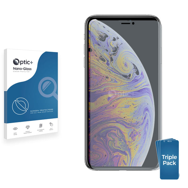 3pk Optic+ Nano Glass Screen Protectors for Apple iPhone Xs Max