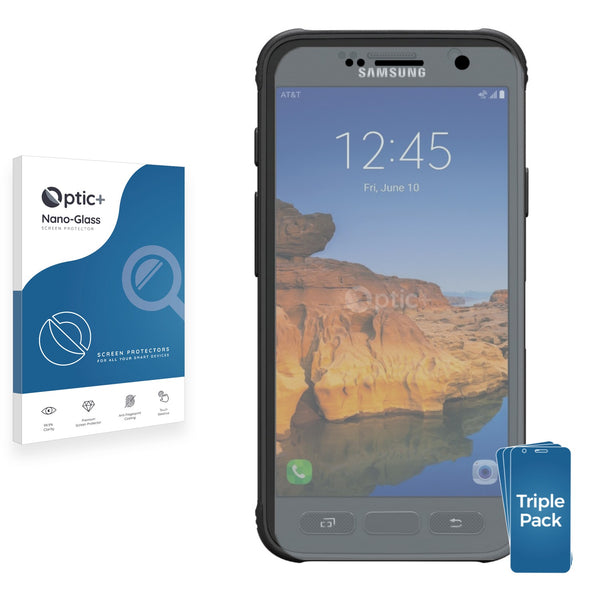 3pk Optic+ Nano Glass Screen Protectors for Samsung Galaxy S7 Active