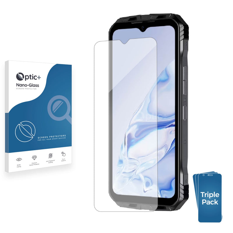 3pk Optic+ Nano Glass Screen Protectors for Doogee S100 Helio G99