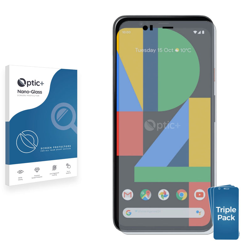 3pk Optic+ Nano Glass Screen Protectors for Google Pixel 4 XL