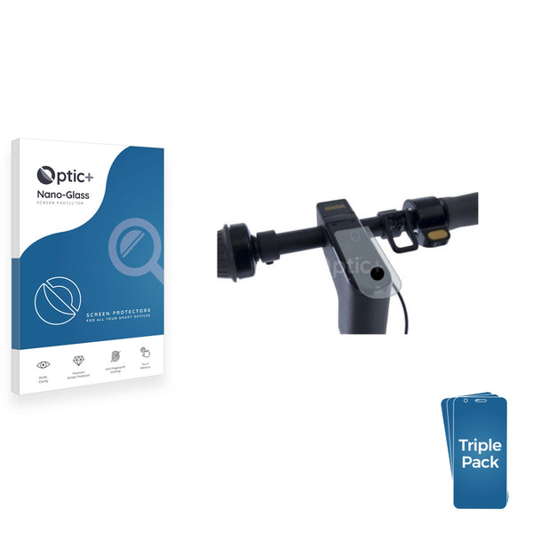 3pk Optic+ Nano Glass Screen Protectors for Segway Ninebot KickScooter MAX G30