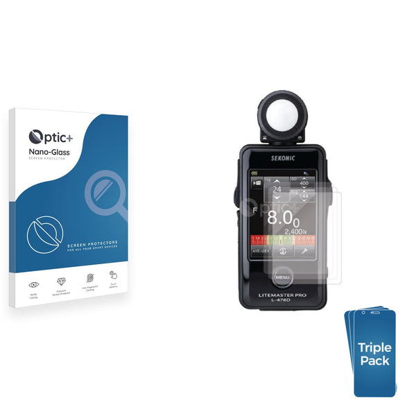 3-pack of Nano Glass screen protectors for Sekonic L478D