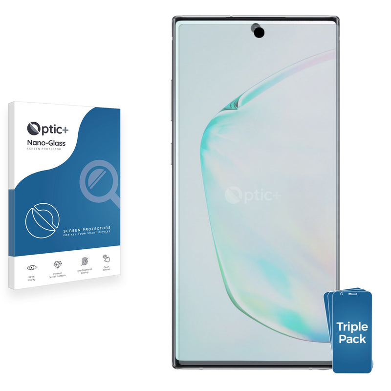 3pk Optic+ Nano Glass Screen Protectors for Samsung Galaxy Note 10 Plus