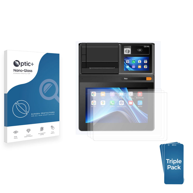 3-pack of Nano Glass screen protectors for Telpo M10 (Front Display)