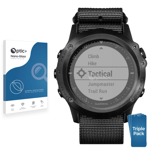 3pk Optic+ Nano Glass Screen Protectors for Garmin Tactix Bravo