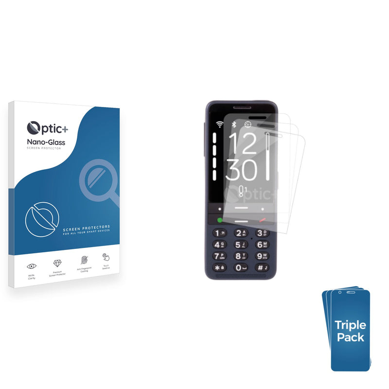 3-pack of Nano Glass screen protectors for BlindShell Classic 3