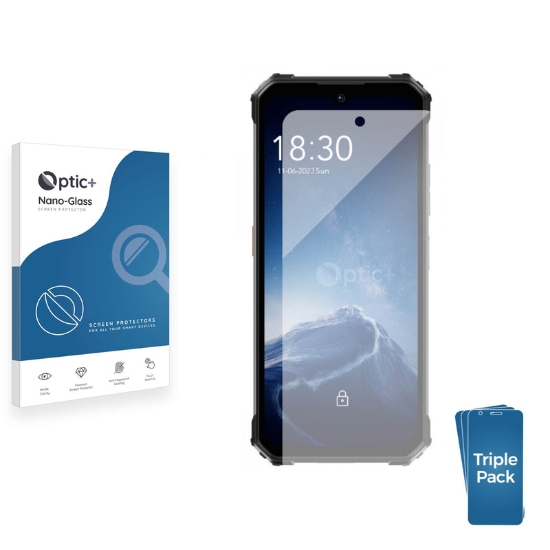 3pk Optic+ Nano Glass Screen Protectors for Oukitel WP26