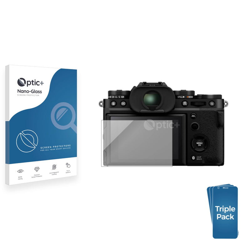 3pk Optic+ Nano Glass Screen Protectors for Fujifilm X-T5