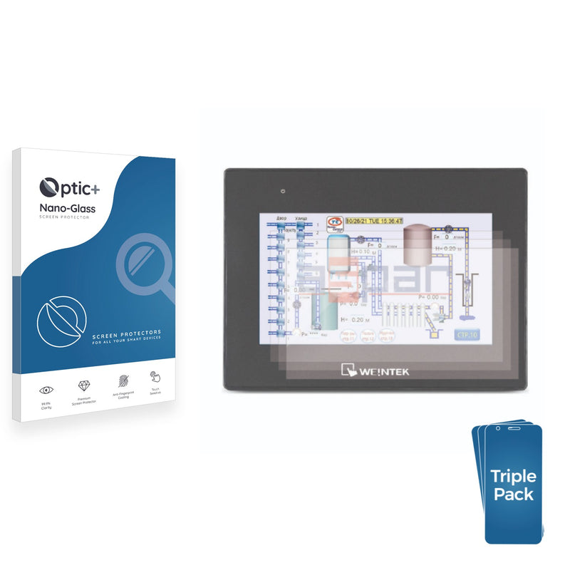 3-pack of Nano Glass screen protectors for Weintek cMT2078x