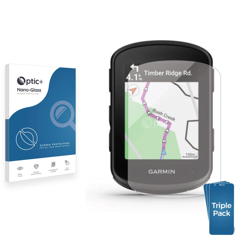 3pk Optic+ Nano Glass Screen Protectors for Garmin Edge 840