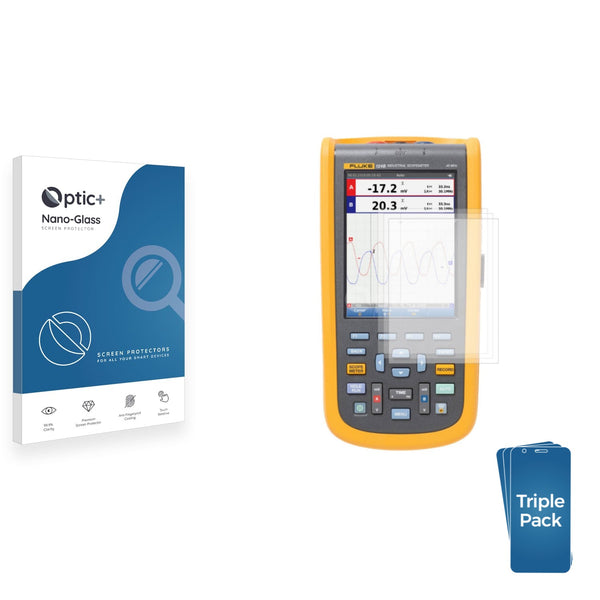 3-pack of Nano Glass screen protectors for Fluke ScopeMeter 120B